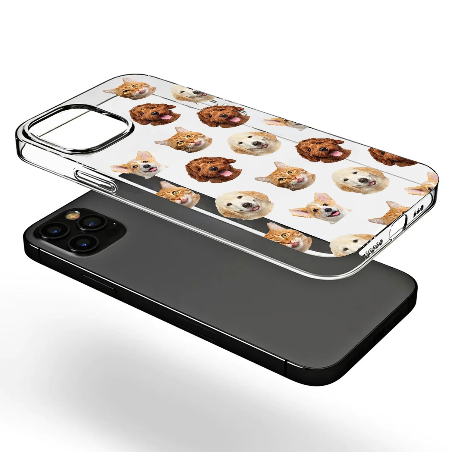 Custom Photo Pet Human Faces - Gift For Dog Lovers, Cat Lovers, Men, Women - Personalized Clear Phone Case - Image 4