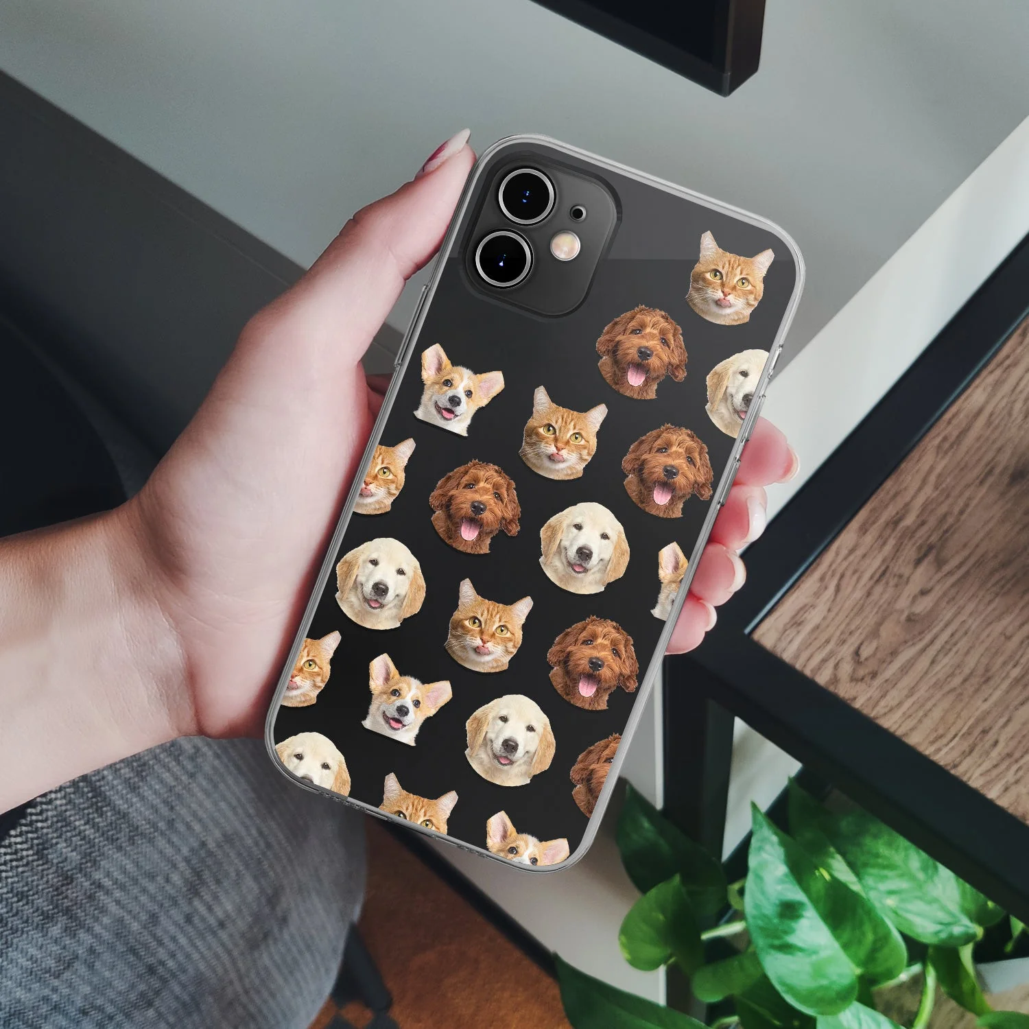 Custom Photo Pet Human Faces - Gift For Dog Lovers, Cat Lovers, Men, Women - Personalized Clear Phone Case - Image 5