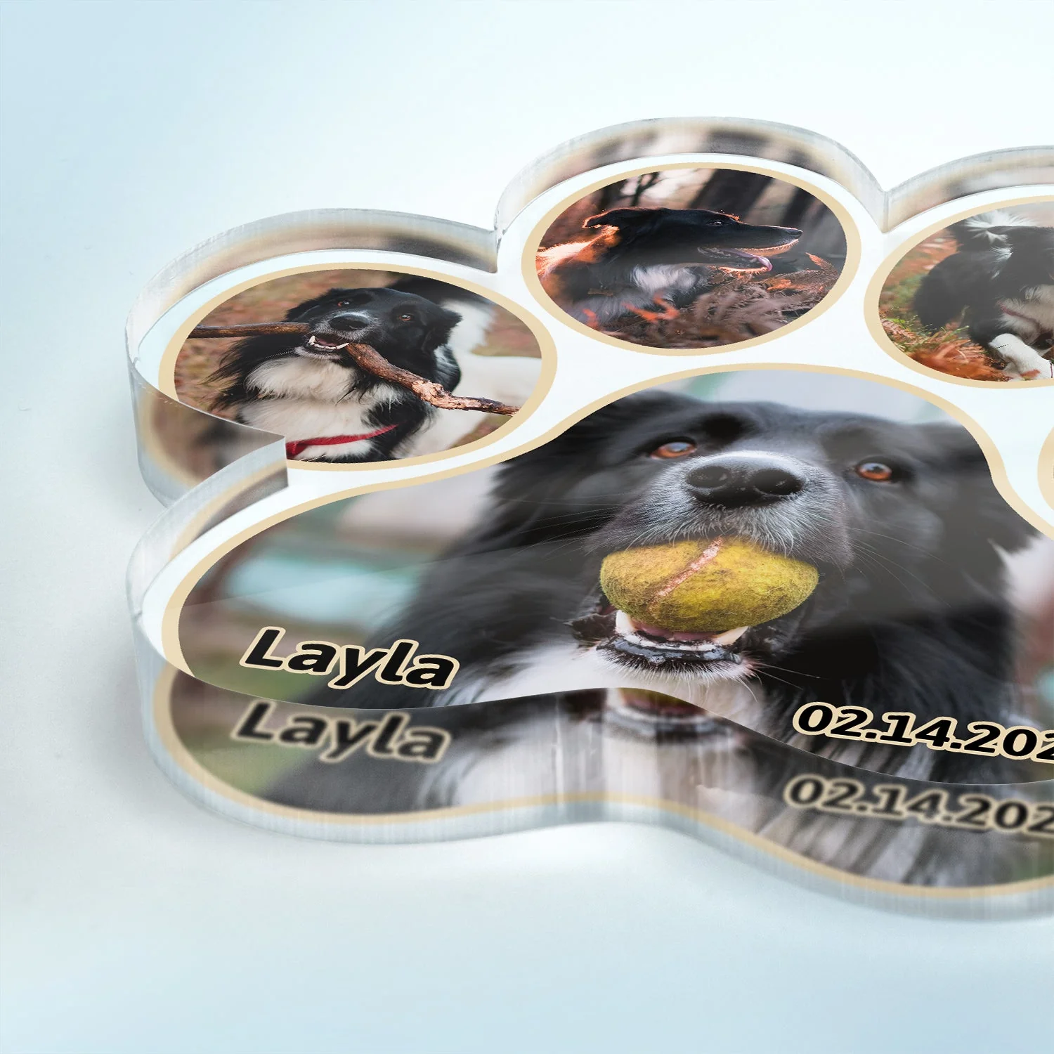 Custom Photo Pet Loss - Memorial Gift For Dog Lover, Cat Mom - Personalized Paw Shaped Acrylic Plaque - Image 3