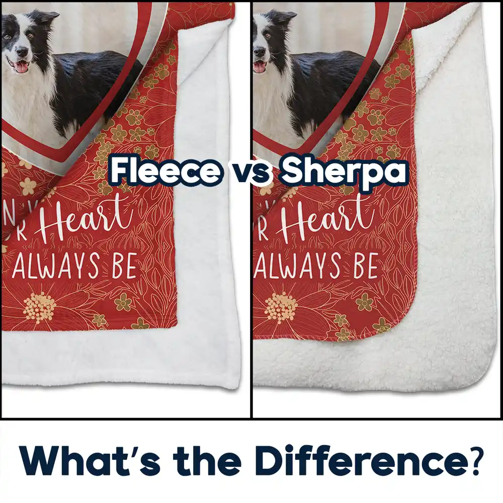 Custom Photo Pet Memorial In Your Heart I Will Always Be - Personalized Fleece Blanket, Sherpa Blanket - Image 4