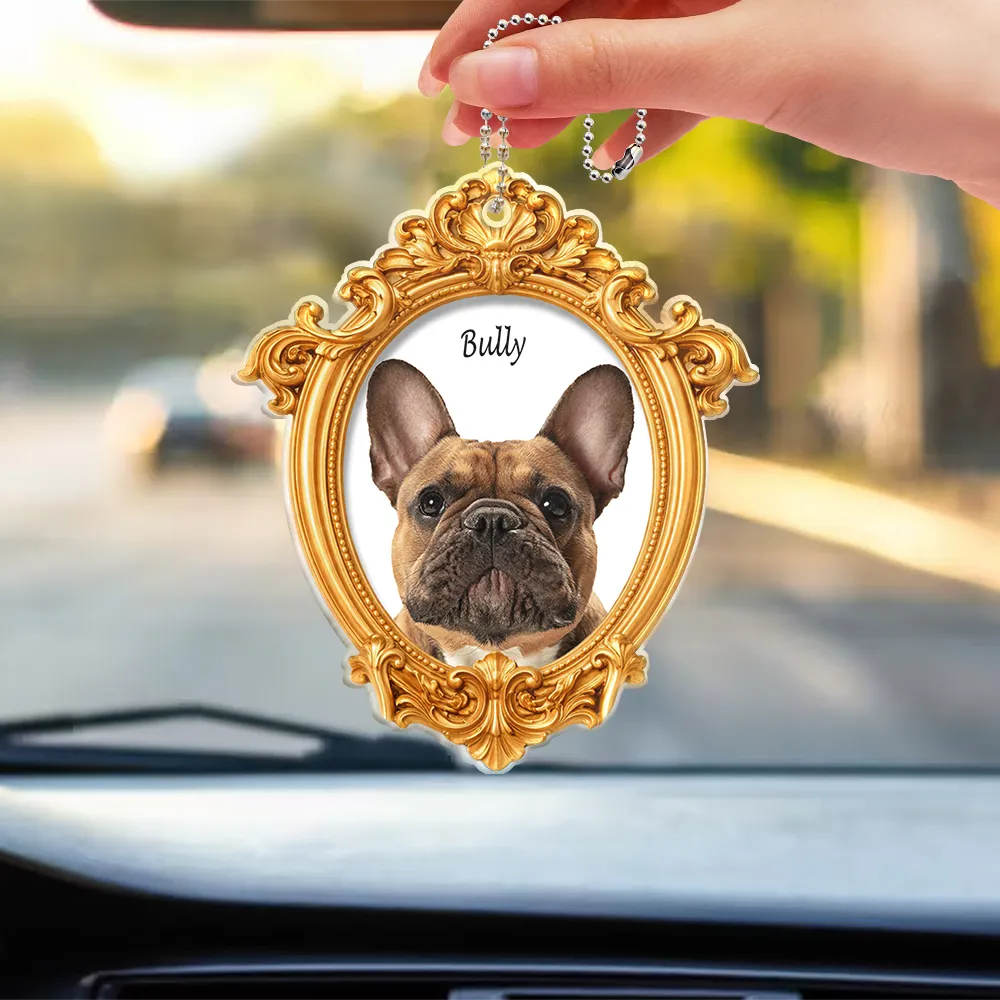 Custom Photo Pet Memorial Ornate Frame Gift For Pet Lovers - Personalized Acrylic Car Hanger - Image 4