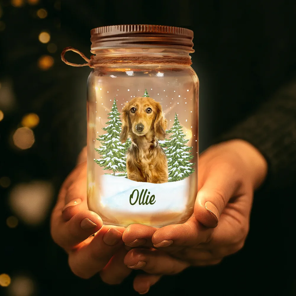 Custom Photo Pet Memorial When Tomorrow Starts Without Me - Personalized Mason Jar Light - Image 4