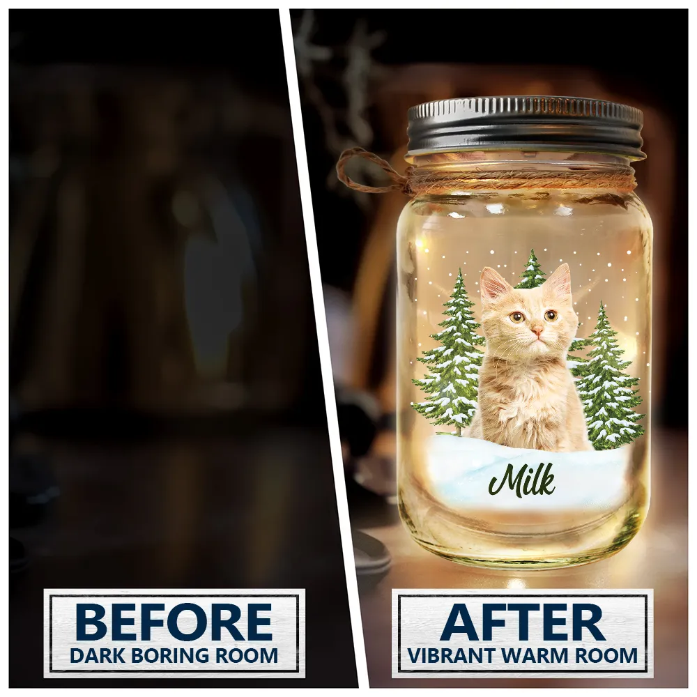 Custom Photo Pet Memorial When Tomorrow Starts Without Me - Personalized Mason Jar Light - Image 5