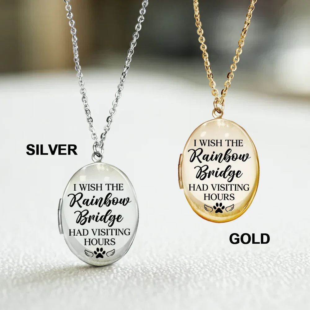 Custom Photo Pet Memorial You Left Paw Prints On My Heart - Personalized Locket Necklace - Image 3
