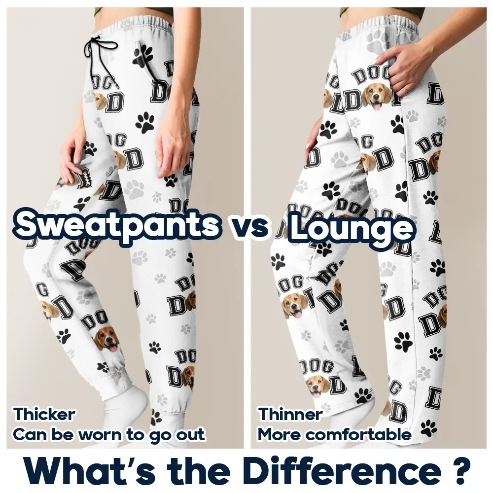 Custom Photo Pet Mom Dad Pawprints Pattern - Personalized Pajama Pants - Image 8