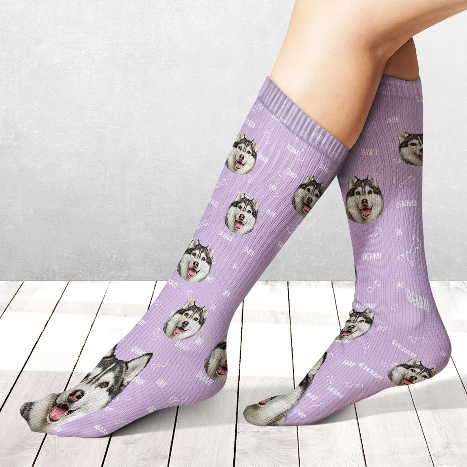 Custom Photo Pet Name - Gift For Pet Lovers - Personalized Socks - Image 3