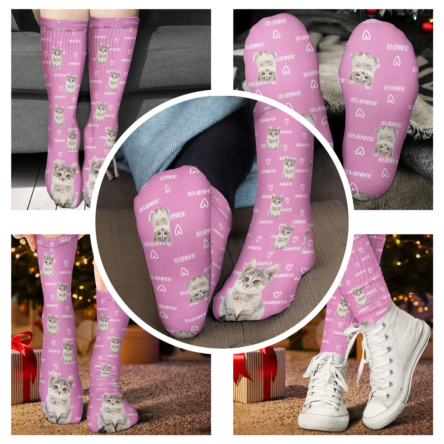 Custom Photo Pet Name - Gift For Pet Lovers - Personalized Socks - Image 5