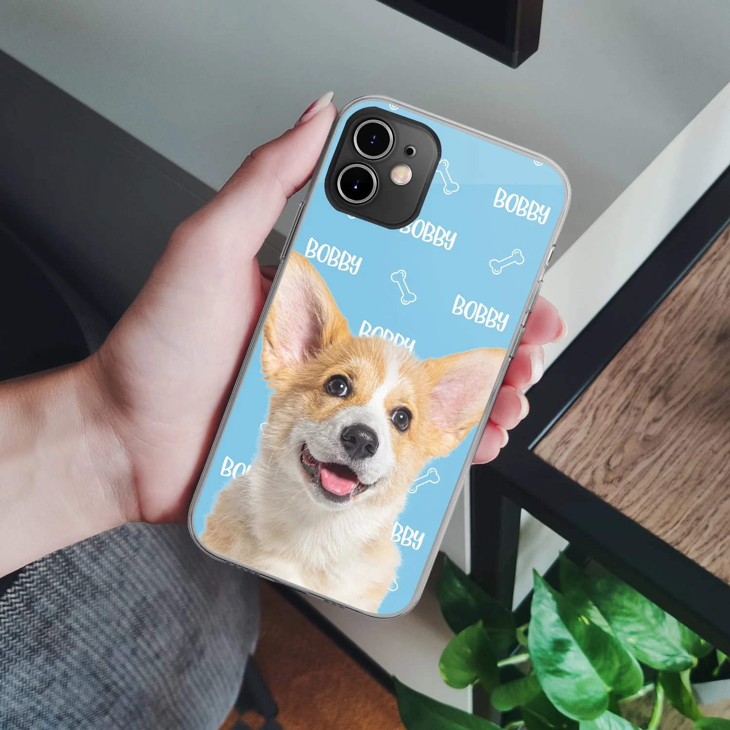 Custom Photo Pet Name Pattern - Gift For Pet Lovers - Personalized Clear Phone Case - Image 5