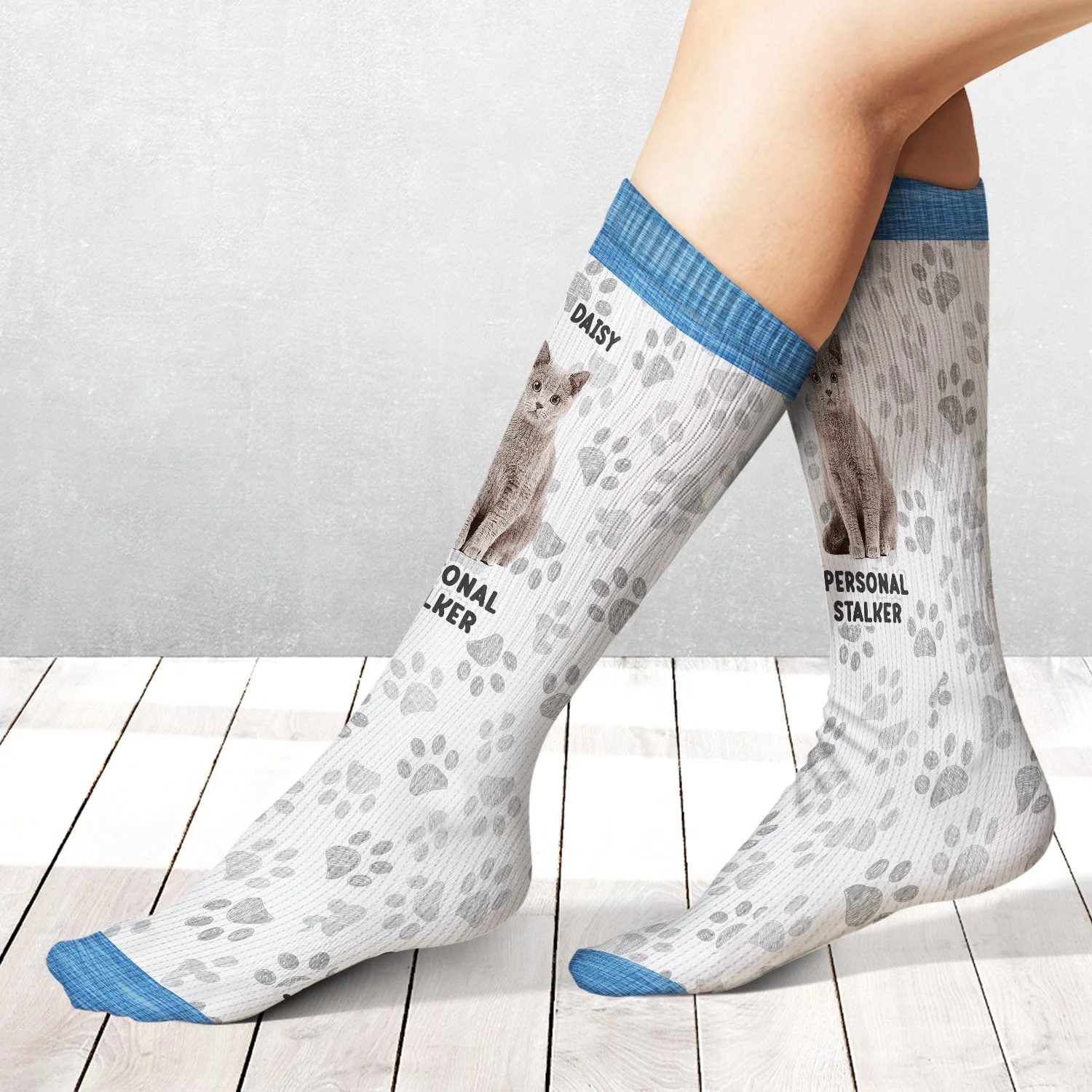 Custom Photo Pet Personal Stalker I Will Follow You - Gift For Pet Lovers - Personalized Socks - Image 4