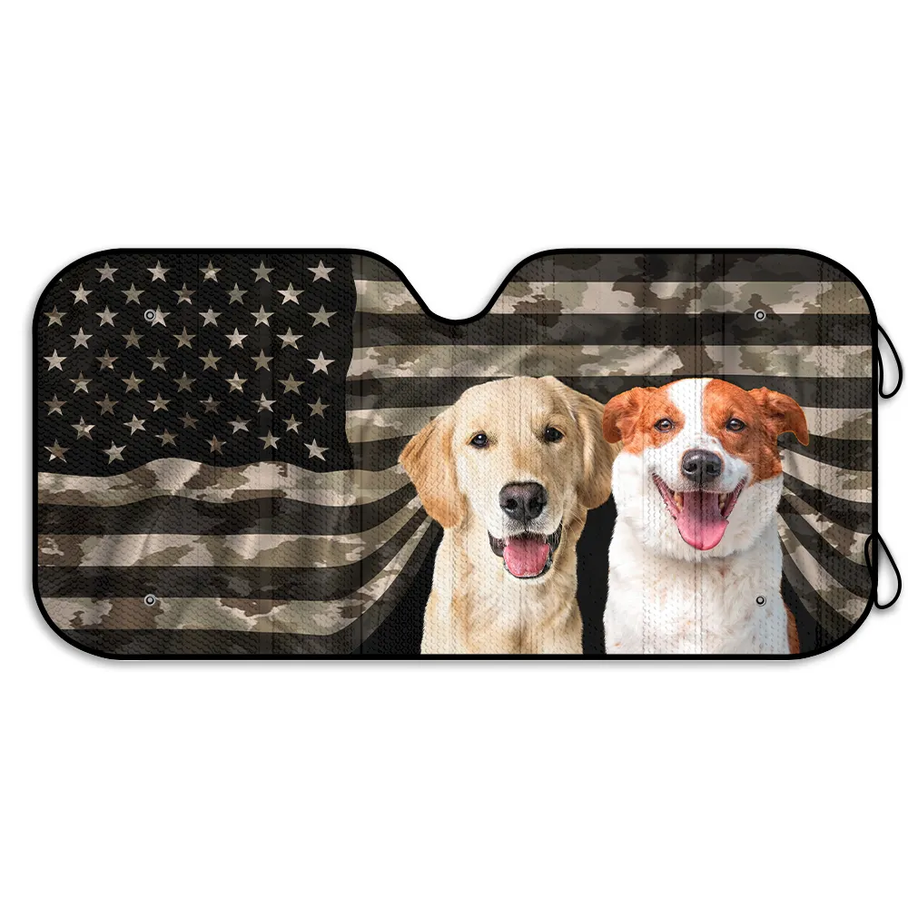 Custom Photo Pet Stars And Stripes - Personalized Auto Sunshade - Image 3