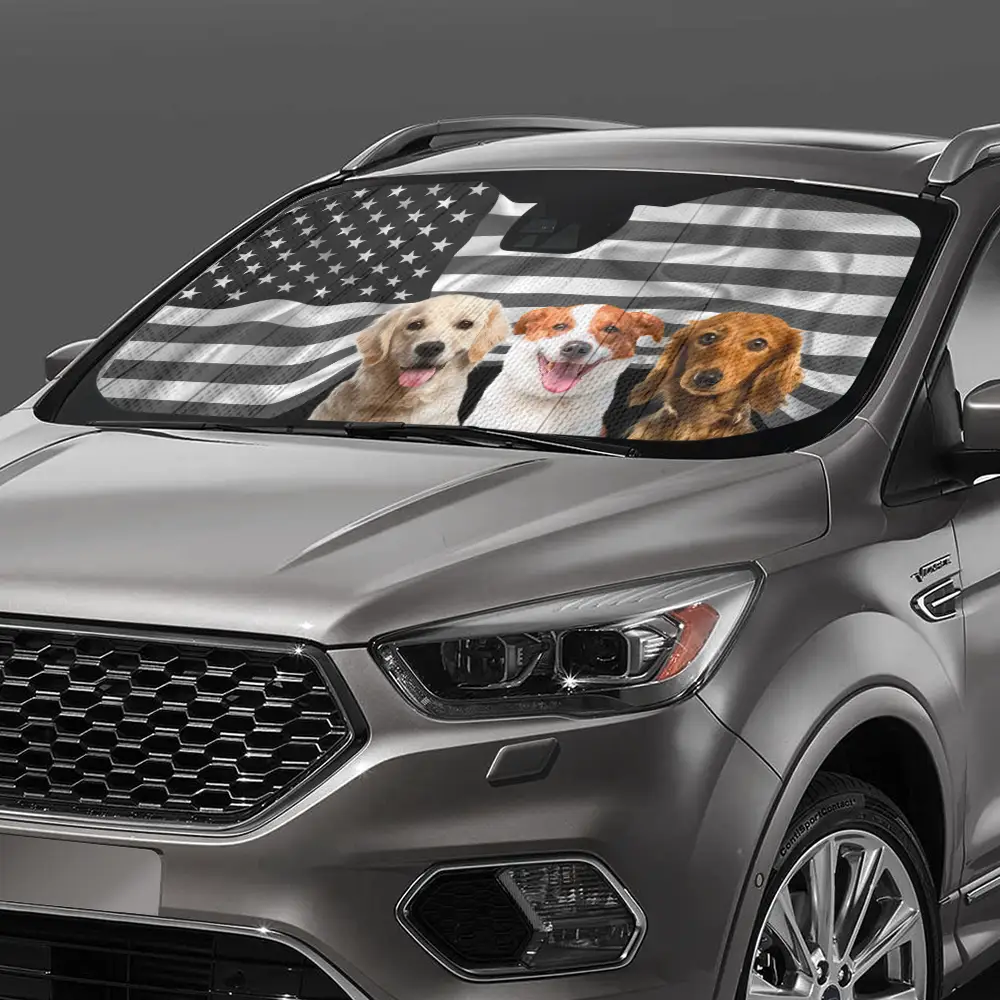 Custom Photo Pet Stars And Stripes - Personalized Auto Sunshade - Image 4