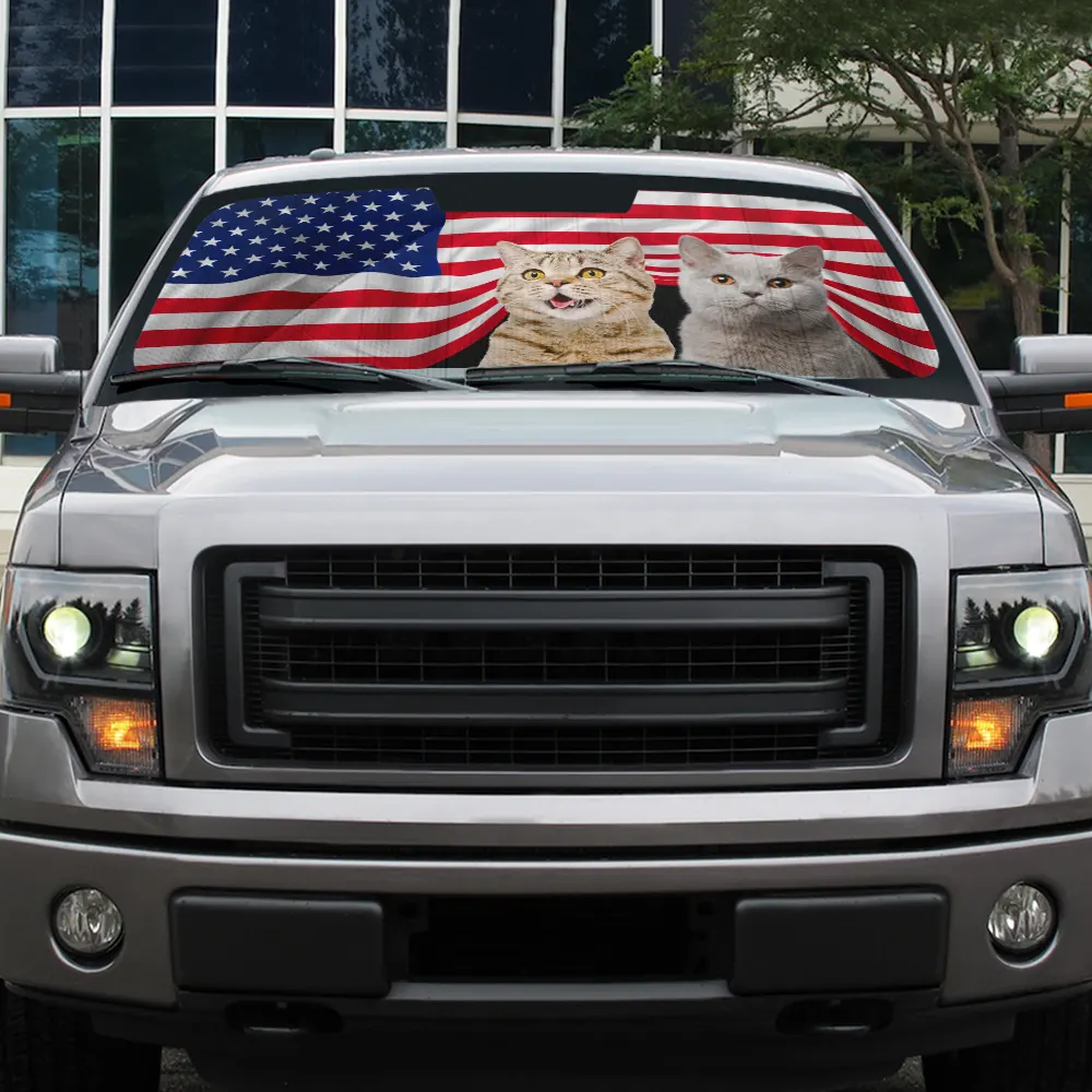 Custom Photo Pet Stars And Stripes - Personalized Auto Sunshade - Image 6