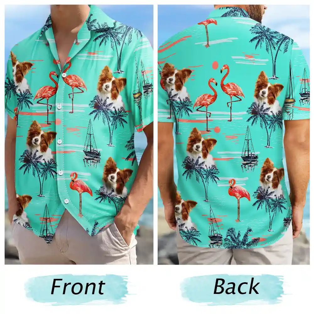 Custom Photo Pets Kids And More Tropical Flamingo - Personalized Hawaiian Shirt - Image 6
