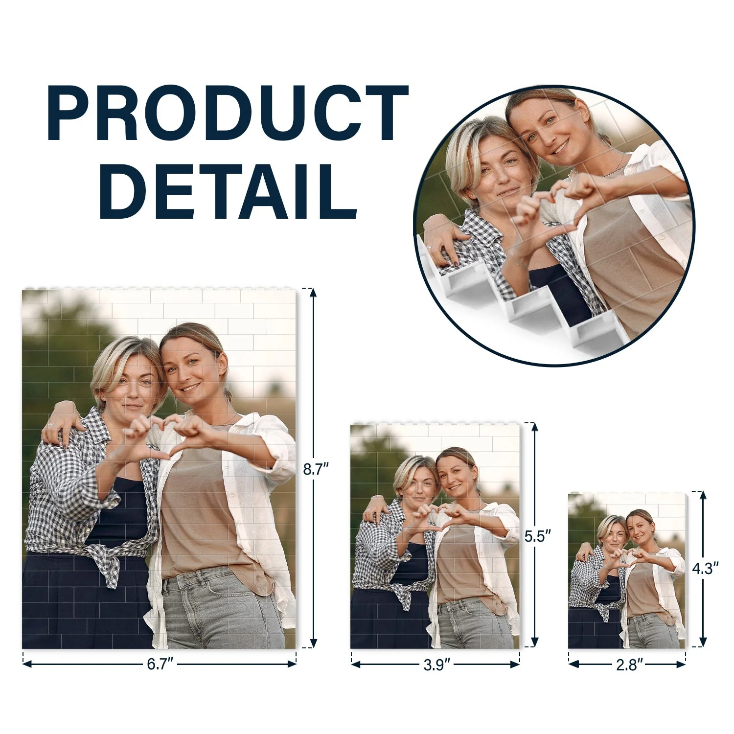 Custom Photo Picture - Gift For Mother, Family - Personalized Vertical Rectangle Building Brick Blocks - Image 5