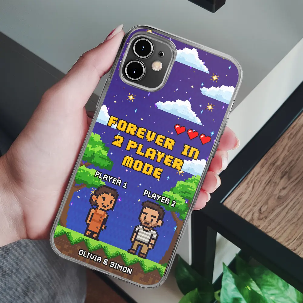 Custom Photo Pixel Art Standee 2 Player Mode - Personalized Clear Phone Case - Image 8