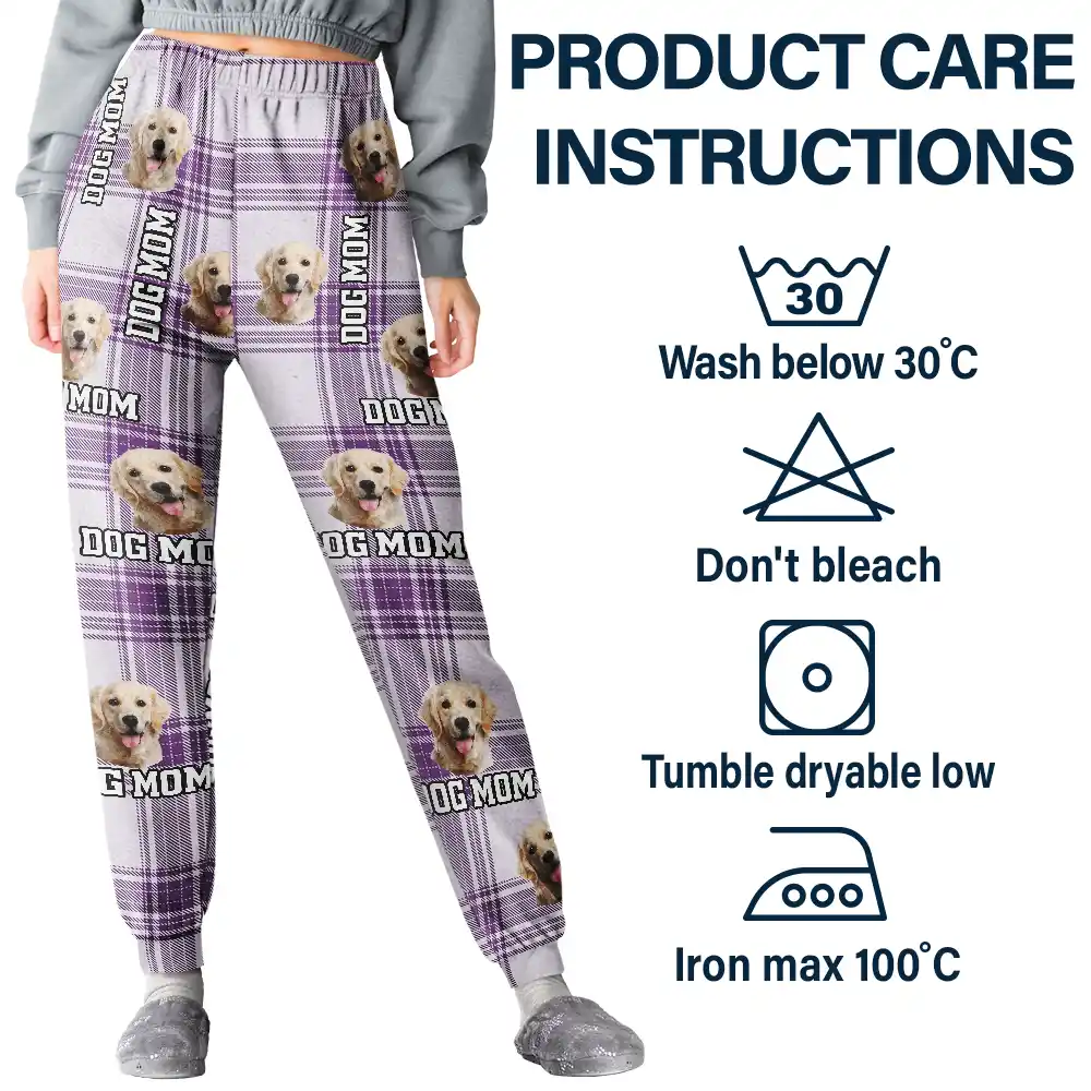 Custom Photo Plaid Pet Face - Personalized Pajama Pants - Image 6