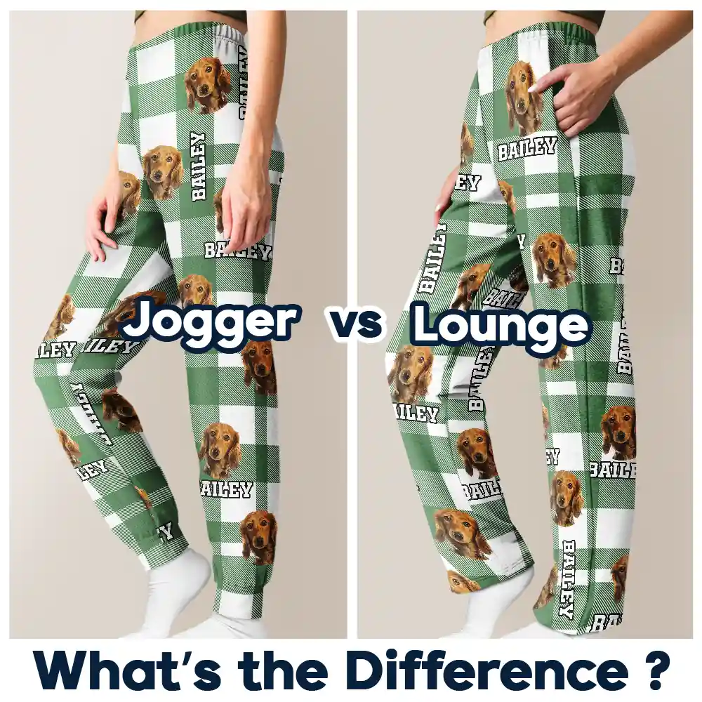 Custom Photo Plaid Pet Face - Personalized Pajama Pants - Image 8