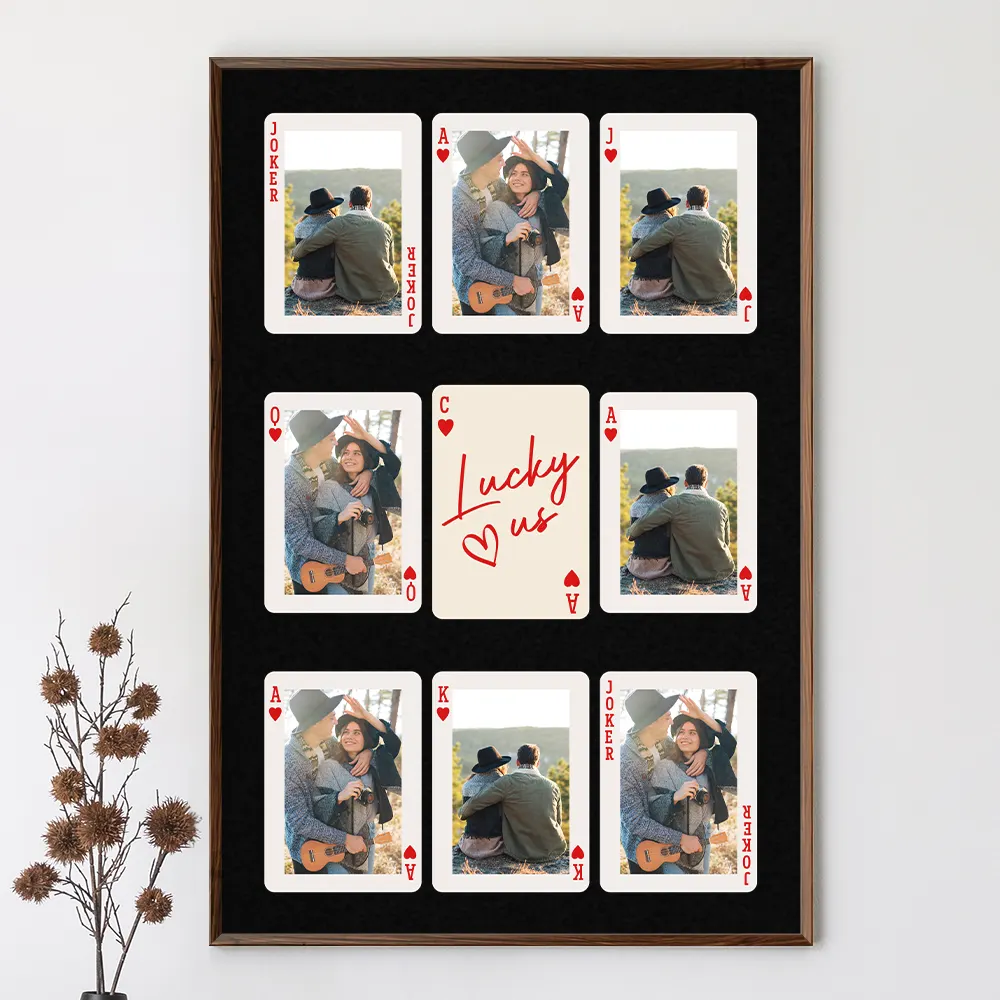 Custom Photo Playing Card Couple Lucky In Love - Personalized Poster - Image 4