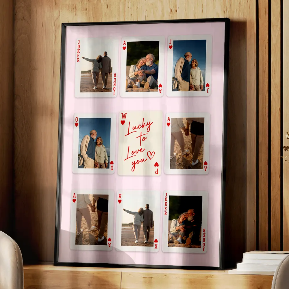 Custom Photo Playing Card Couple Lucky In Love - Personalized Poster - Image 5