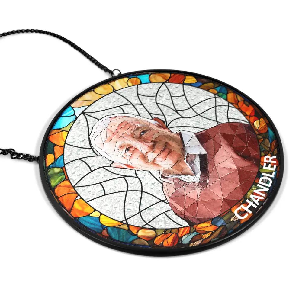 Custom Photo Portrait Dog Cat Family - Personalized Stained Glass Window Hanging Suncatcher - Image 3