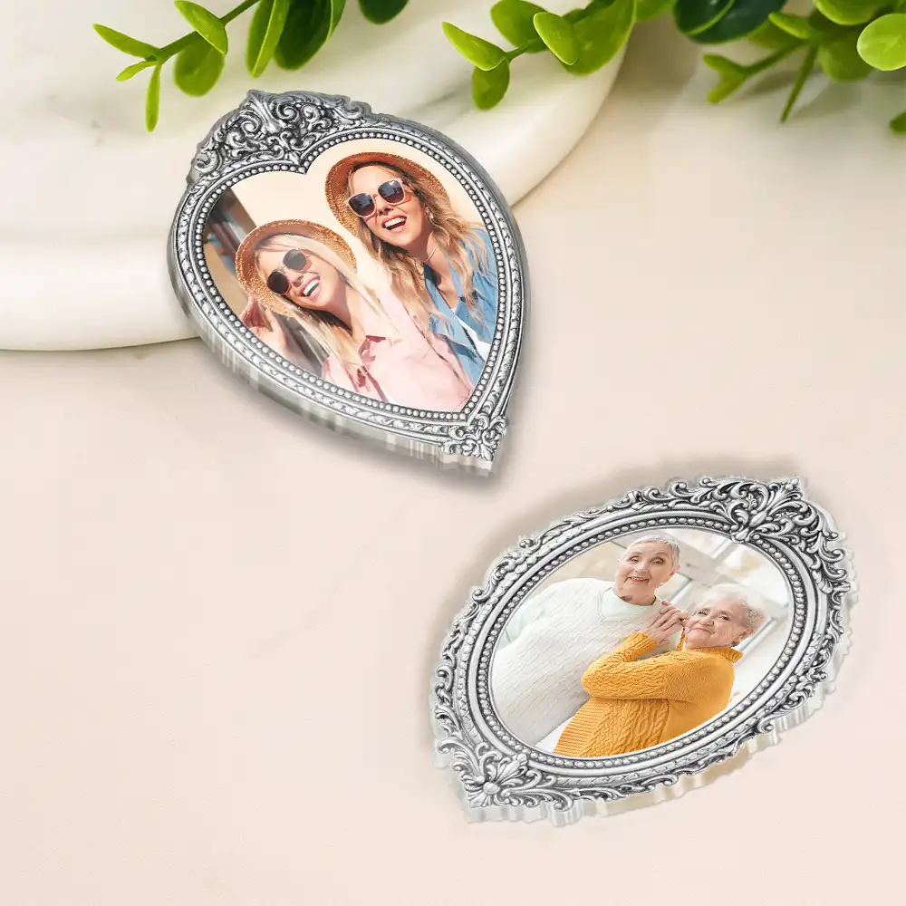 Custom Photo Portrait Funny Family Couple Siblings Besties - Personalized Acrylic Fridge Magnet - Image 3