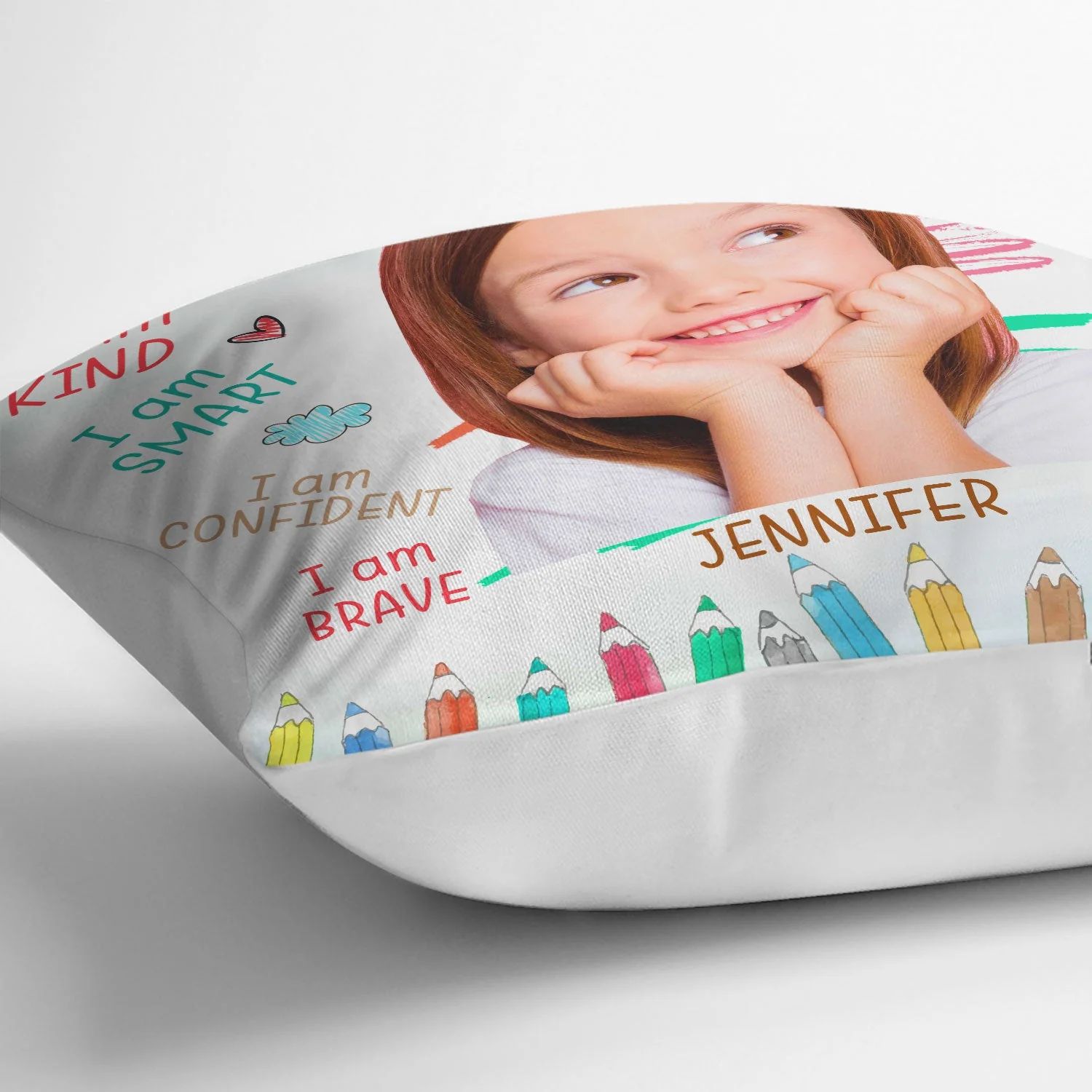 Custom Photo Positive Affirmations - Gift For Kid, Daughter, Son, Granddaughter, Grandson, Grandkid - Personalized Pillow - Image 4