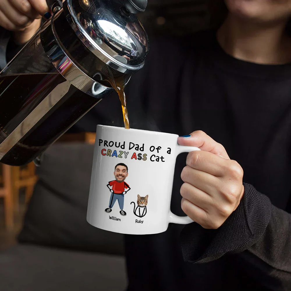 Custom Photo Proud Dog Dad - Personalized Mug - Image 6