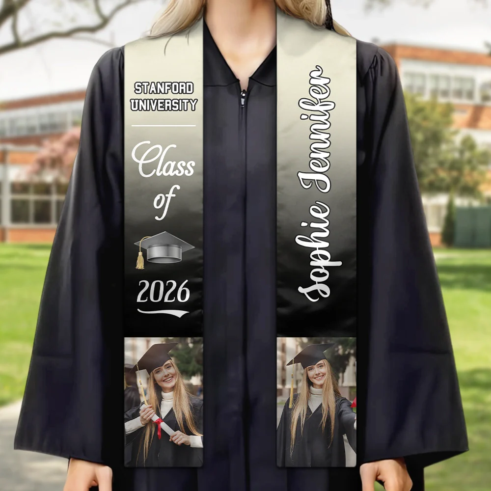 Custom Photo Proud Graduate Of The Class - Graduation Gift - Personalized Stoles - Image 2