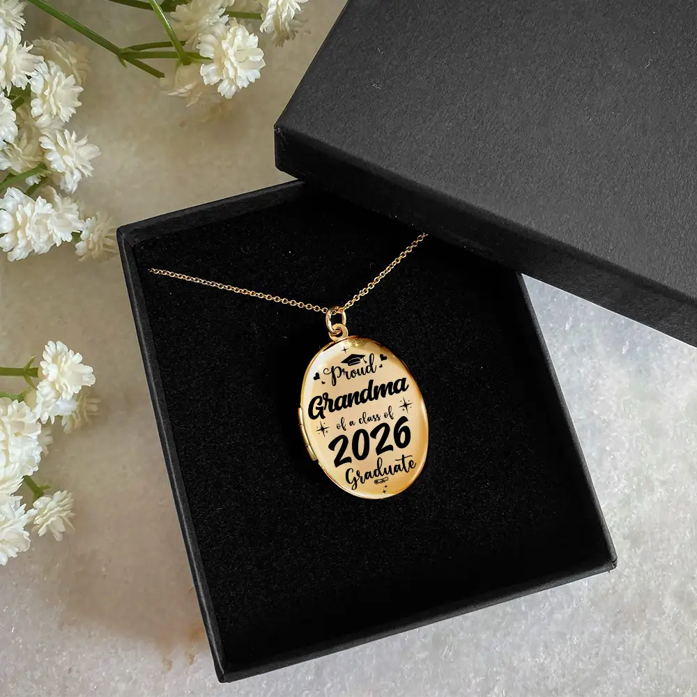 Custom Photo Proud Mom Dad Grandma Of Graduate - Personalized Locket Necklace - Image 5