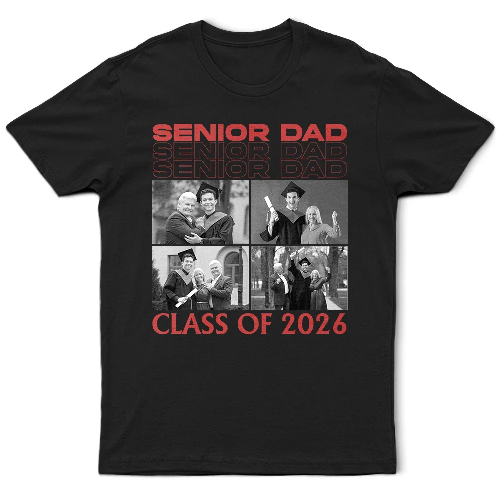 Custom Photo Proud Senior Mom Dad - Personalized T Shirt - Image 2