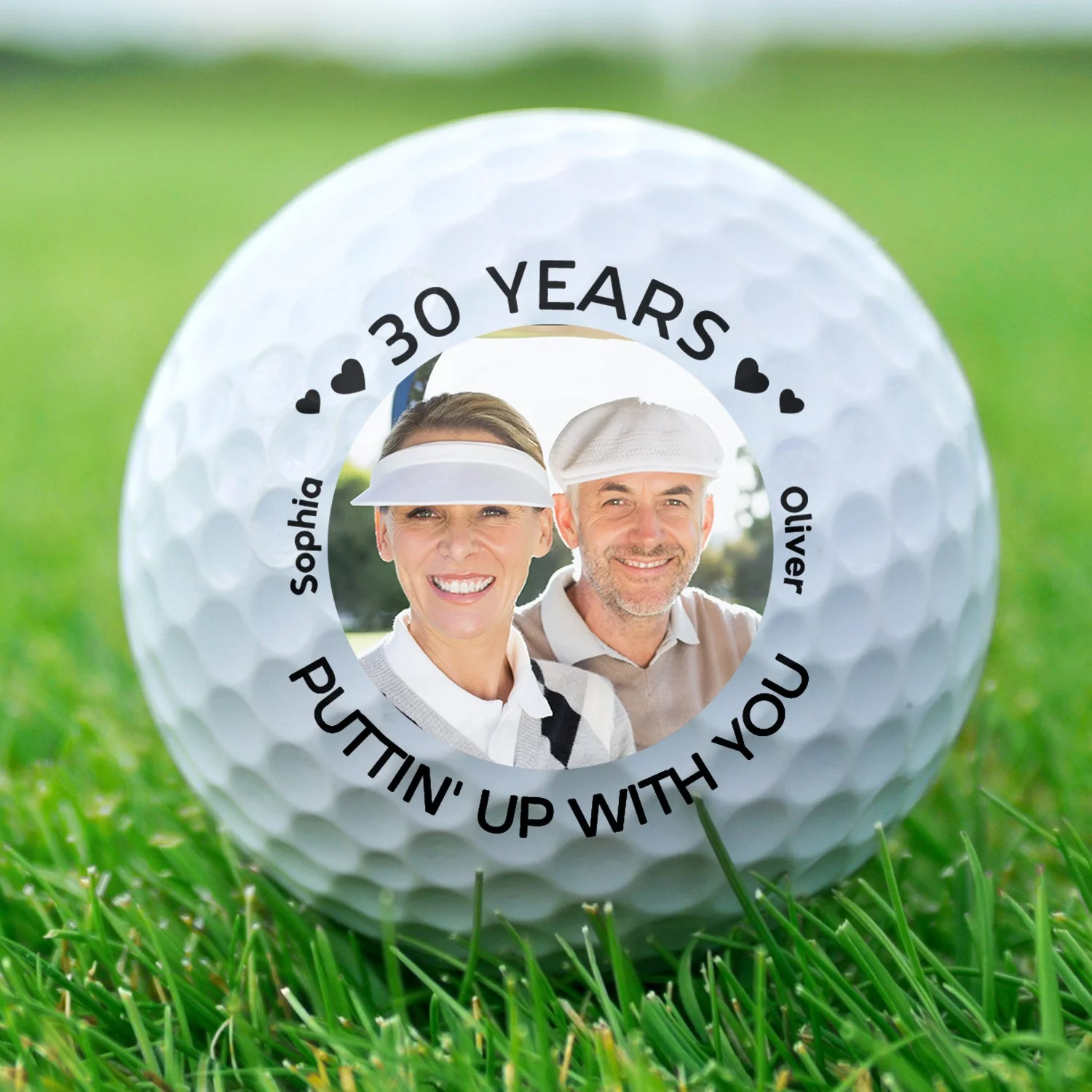 Custom Photo Puttin' Up With You - Gift For Golf Lover, Golfer, Husband, Couples - Personalized Golf Ball - Image 2