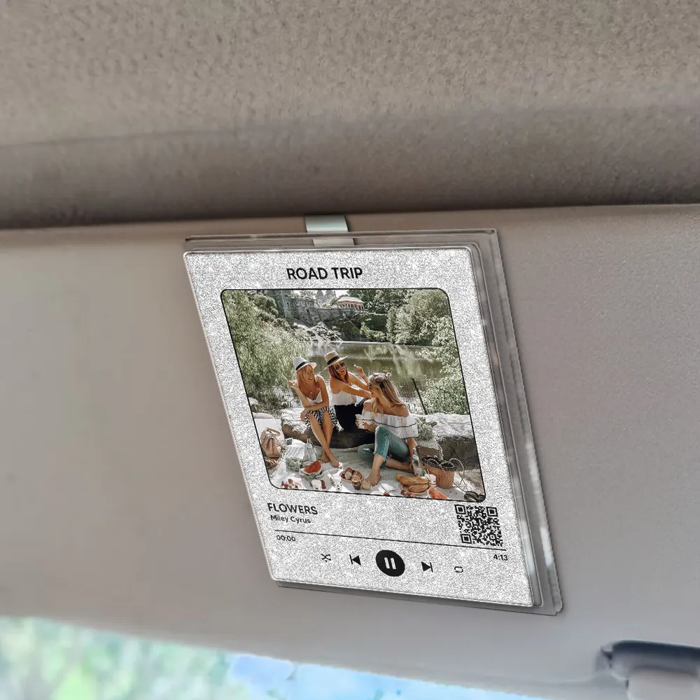 Custom Photo QR Code Song - Personalized Custom Shaped Acrylic Car Visor Clip - Image 3