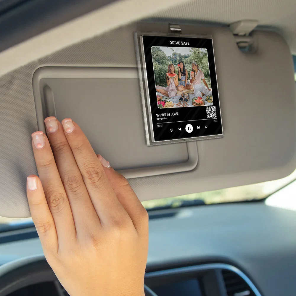 Custom Photo QR Code Song - Personalized Custom Shaped Acrylic Car Visor Clip - Image 5