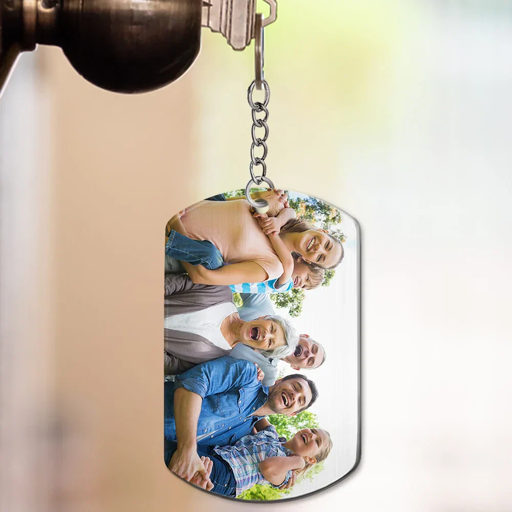 Custom Photo QR Song Code Soundwave - Personalized Aluminum Keychain - Image 4