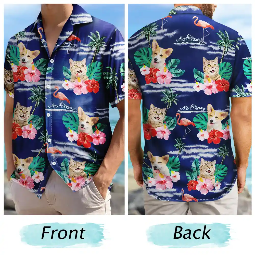 Custom Photo Ready To Go To The Beach Pet Face - Personalized Hawaiian Shirt - Image 6