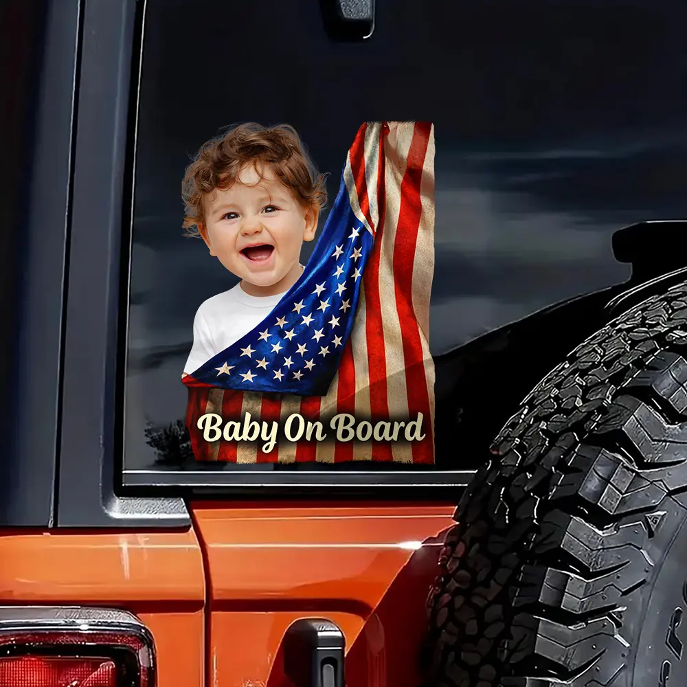 Custom Photo Realistic Flag Baby And Paws On Board - Personalized Decor Decal - Image 6