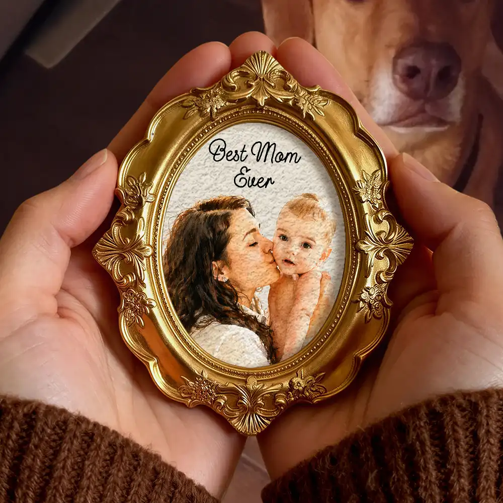 Custom Photo Realistic Watercolor Art Best Mom Ever - Personalized Ornate Frame - Image 5