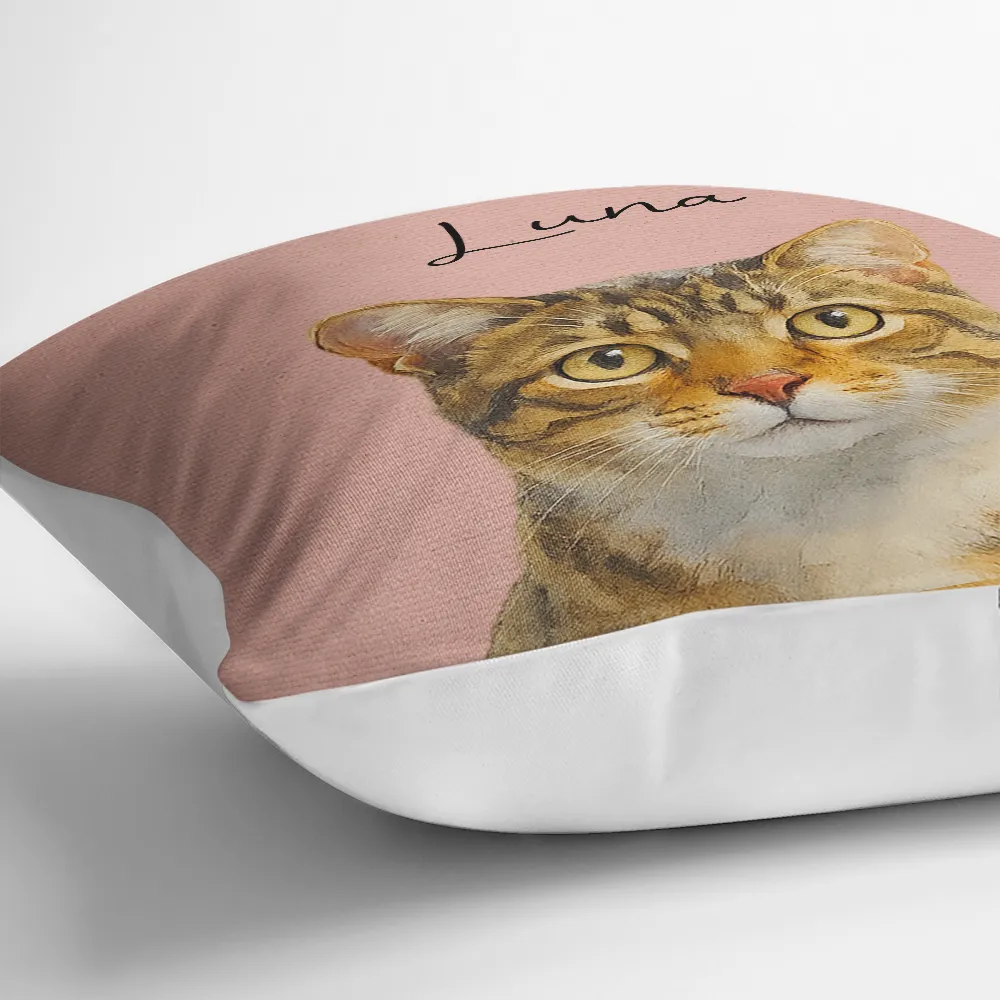 Custom Photo Realistic Watercolor Art Cat Dog Pet - Personalized Pillow - Image 4