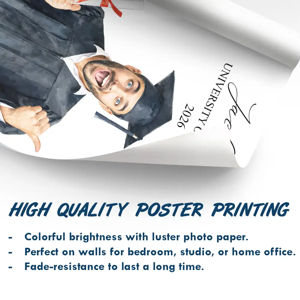 Custom Photo Realistic Watercolor Art Congrats Graduate - Personalized Poster - Image 6