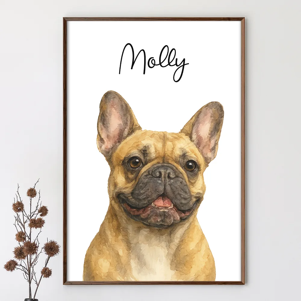 Custom Photo Realistic Watercolor Art Dog Cat Pet - Personalized Poster - Image 4