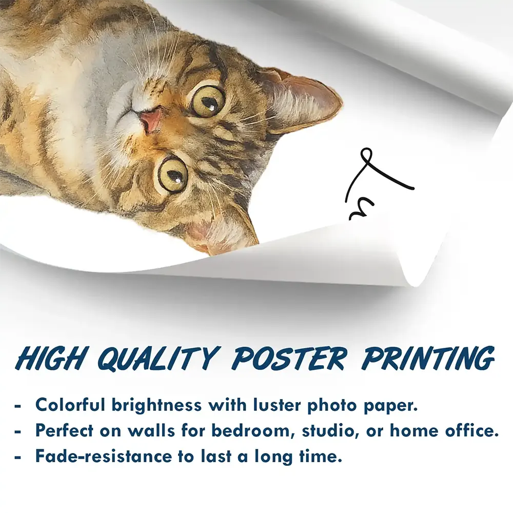 Custom Photo Realistic Watercolor Art Dog Cat Pet - Personalized Poster - Image 6