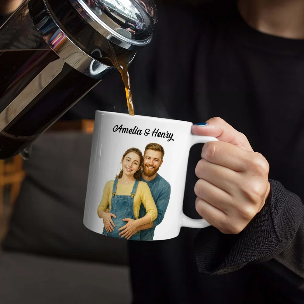 Custom Photo Realistic Watercolor Art In Case I Don't Say It Enough - Personalized White Edge-to-Edge Mug - Image 5