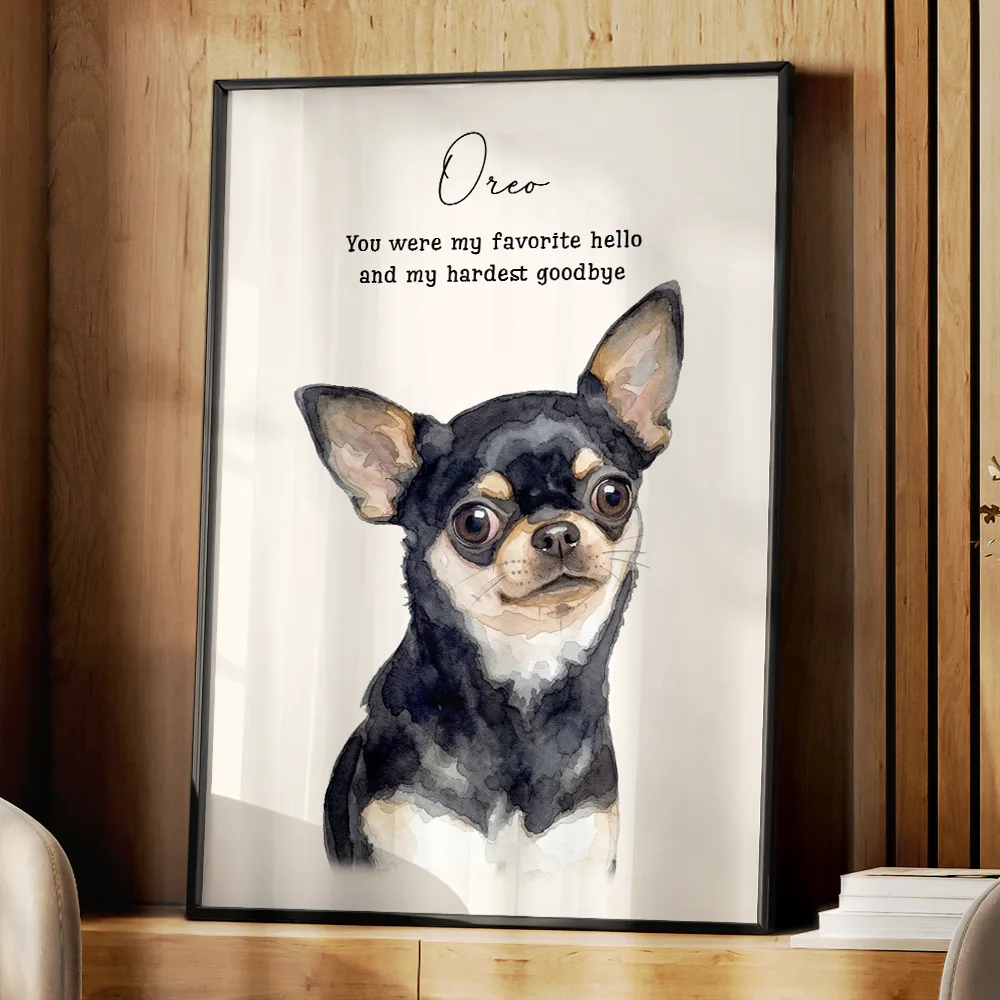 Custom Photo Realistic Watercolor Art Memorial Dog Cat If Love Alone Could Have Kept You Here - Personalized Poster - Image 5