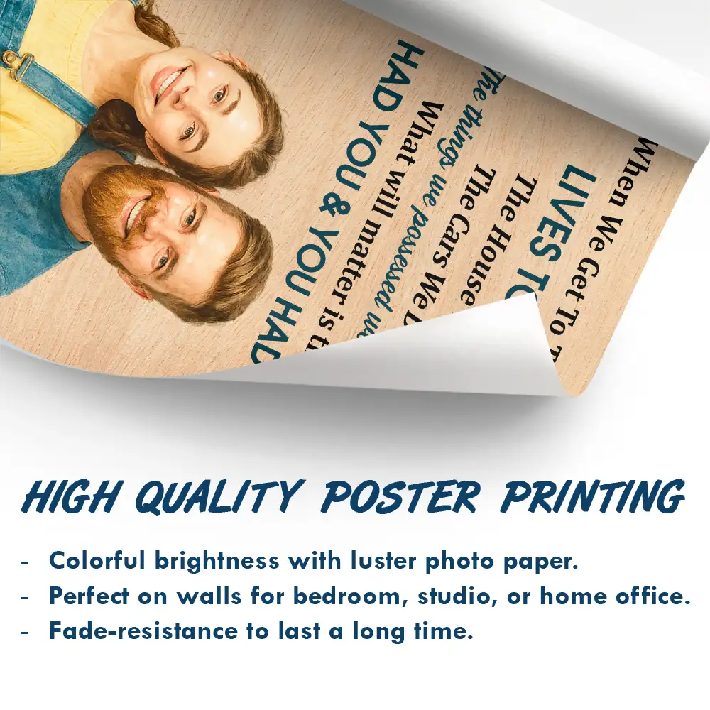 Custom Photo Realistic Watercolor Art When We Get To The End Old Couple - Personalized Poster - Image 5