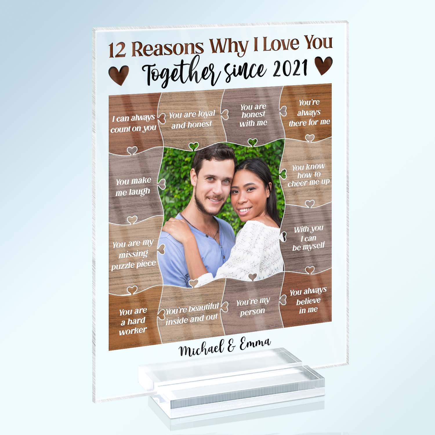 Custom Photo Reasons Why I Love You - Birthday, Anniversary Gift For Husband, Wife, Boyfriend, Girlfriend, Couple - Personalized Custom Vertical Rectangle Acrylic Plaque - Image 2