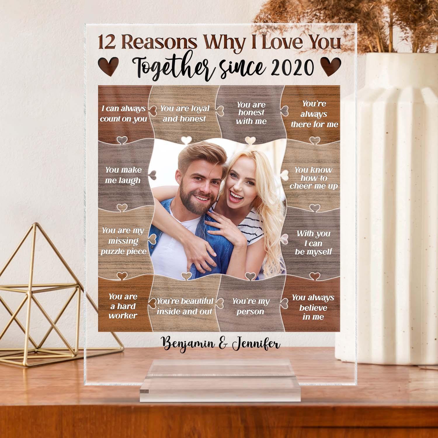 Custom Photo Reasons Why I Love You - Birthday, Anniversary Gift For Husband, Wife, Boyfriend, Girlfriend, Couple - Personalized Custom Vertical Rectangle Acrylic Plaque - Image 3