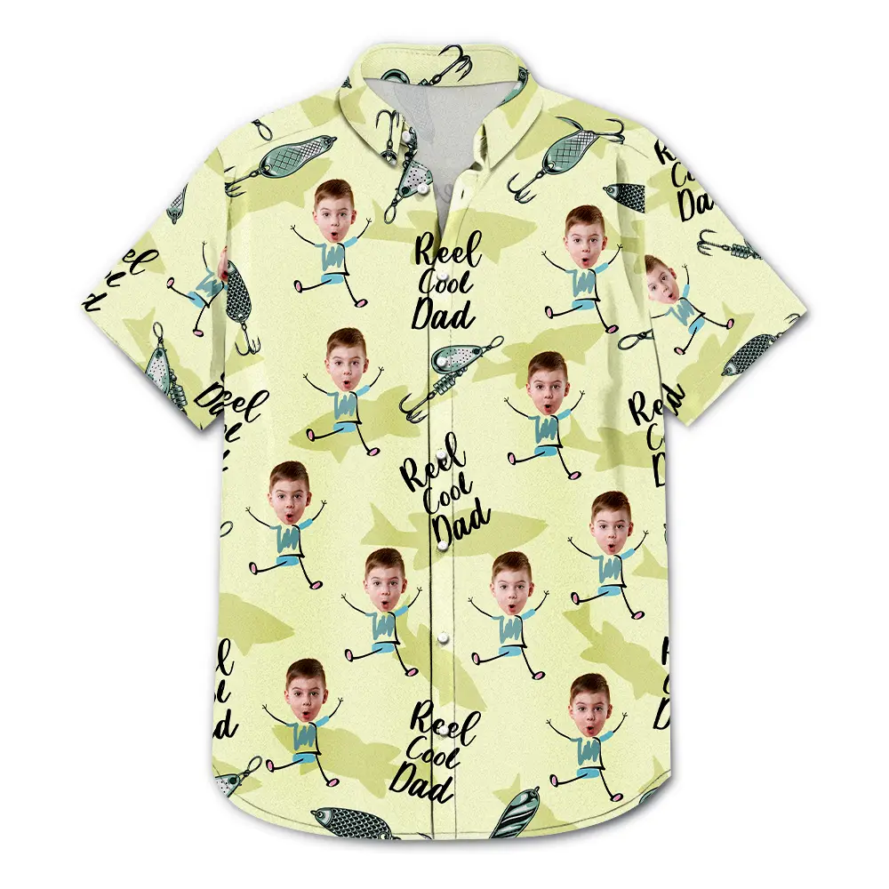Custom Photo Reel Cool Dad Dancing Kids - Personalized Hawaiian Shirt - Image 4