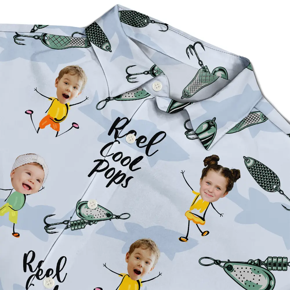 Custom Photo Reel Cool Dad Dancing Kids - Personalized Hawaiian Shirt - Image 5