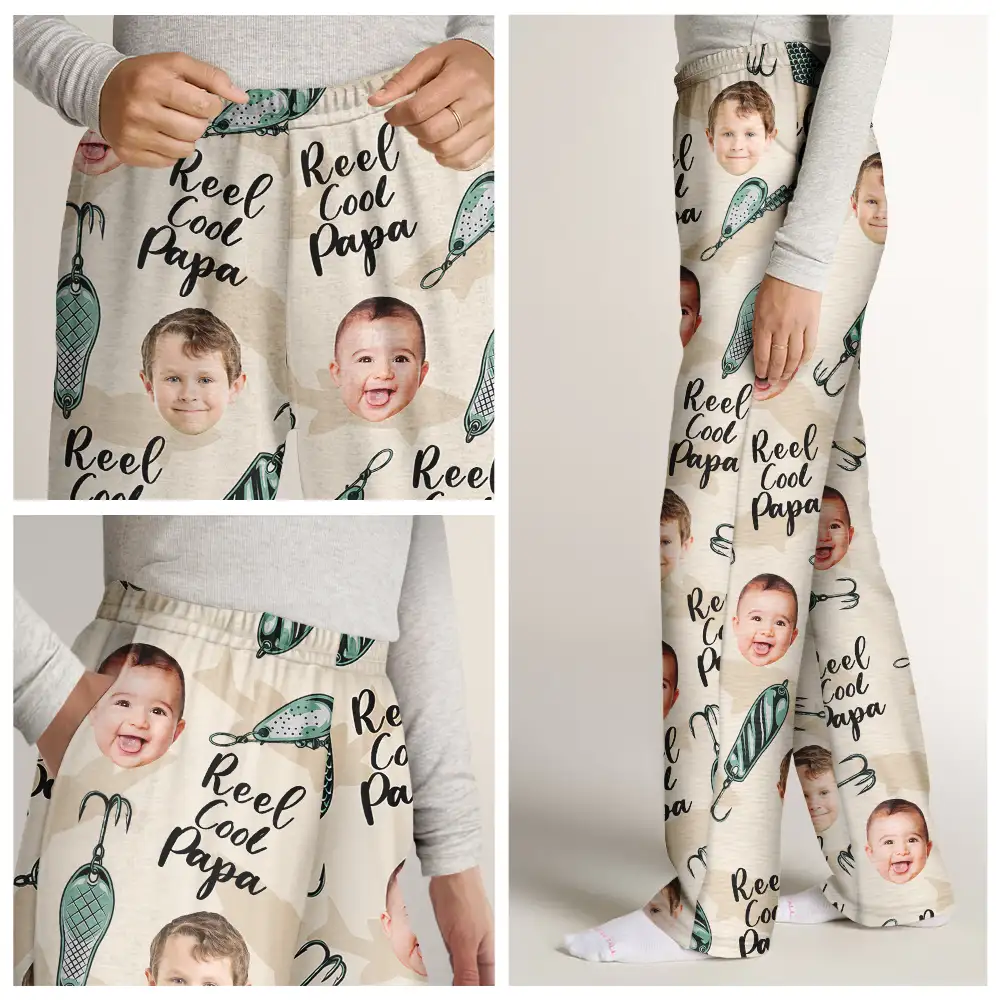 Custom Photo Reel Cool Dad Papa - Personalized Sweatpants - Image 8