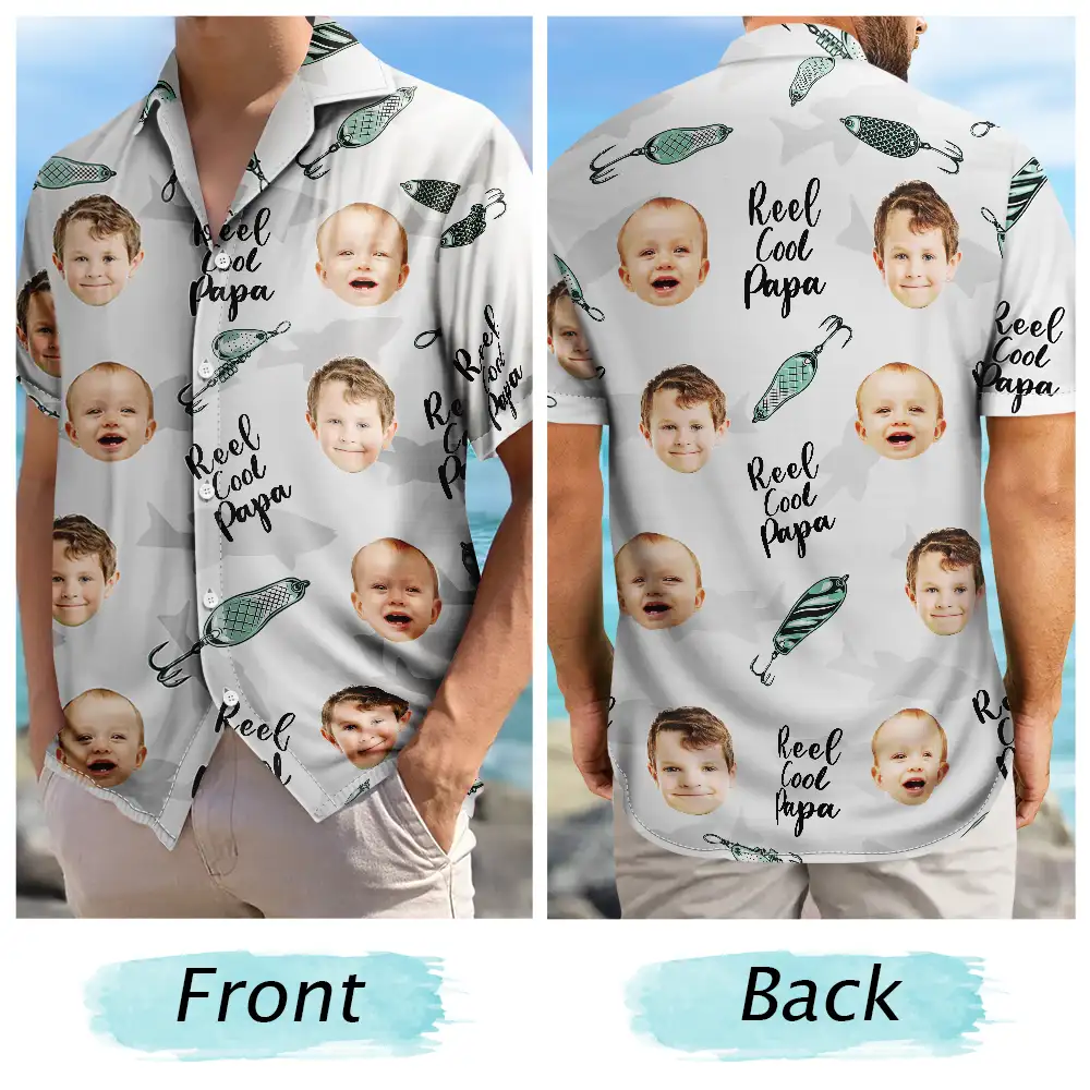 Custom Photo Reel Cool Dad - Personalized Hawaiian Shirt - Image 6